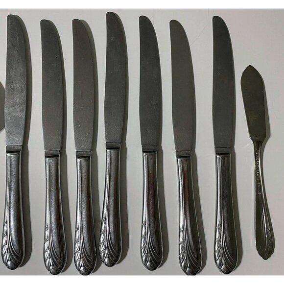 Oneida HEART OF SWEDEN 21 PCS Stainless Deluxe Silverware Flatware Oneidacraft - Picture 6 of 10